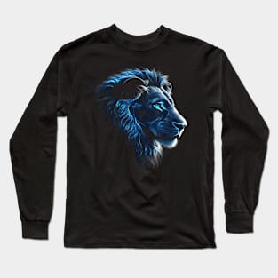 Lion Artwork, Blue Eyes, Animal Motif, Art Lion Long Sleeve T-Shirt